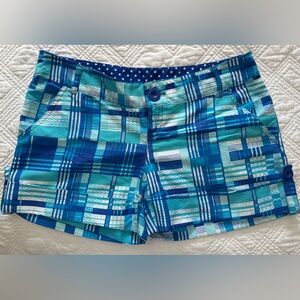Body Glove Blue Plaid Women's 3.5” Inseam Board Shorts Size Medium Surf
